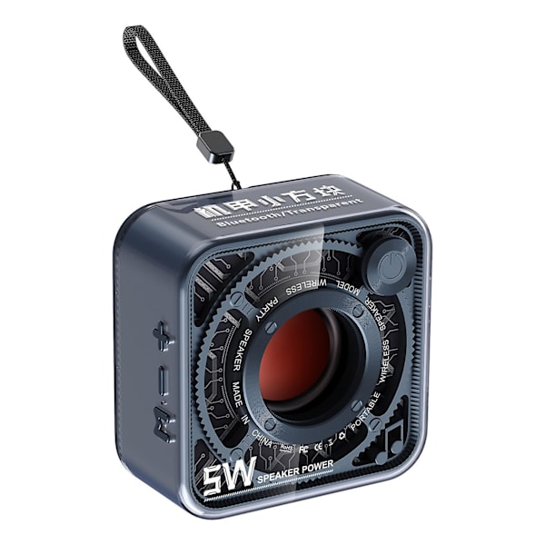 Transparent Mecha Wind Small Steelcannon Trådlös Bluetooth-högtalare Bländande Bärbar Utomhus Subwoofer