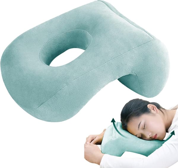 Sleeping Pillow, Soft Foam Donut Pillow, Hollow Desk Pillow, Suitable for Face Down Sleeping, Back Support, 32 cm