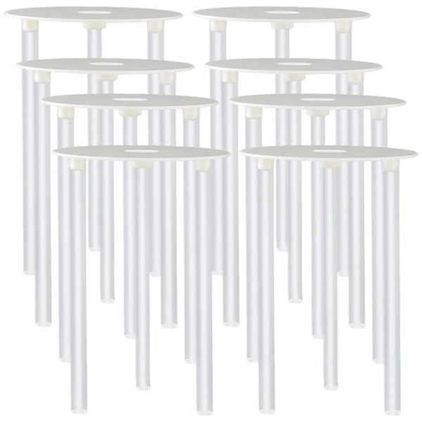 8 Set Cake Tier Stacking Kit Lagerad Kakseparatorplattor Kakstödstavar Lagerad KaktillbehörW White 23X20CM