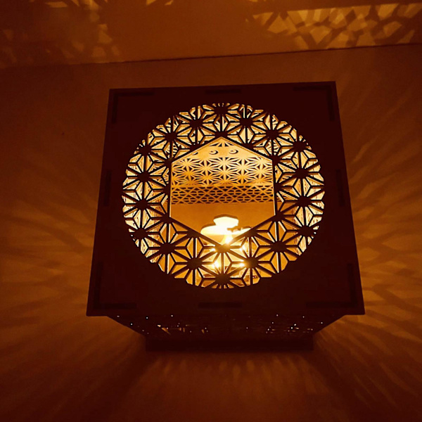 Mubarak-puinen talolampun DIY-käsityö LED-yövalo Kotiruokapöydän pöytäkoriste