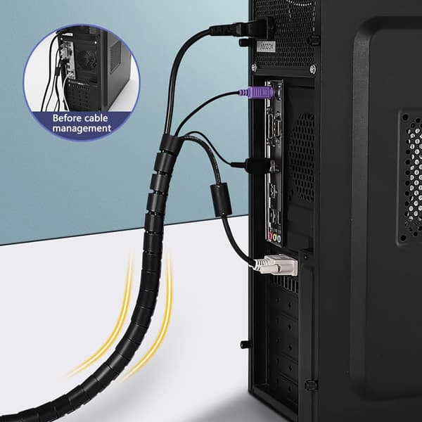 Cable Protection Diameter 22 mm - Length 10 m Casing, for Cable Management or Hiding Cables, Black DIY Cut