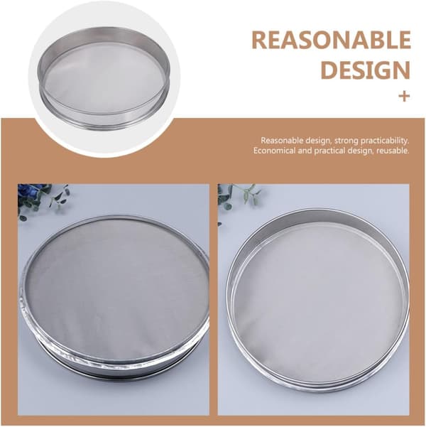 35 cm sil i rustfritt stål, vibrerende sil, baketilbehør, sølv, bærbar design, ikke lett å deformere