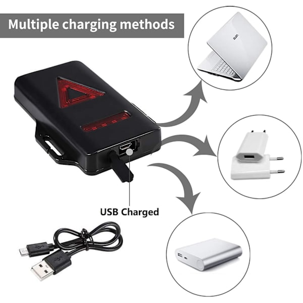 Løpelys - 3 Moders USB-oppladbart Kroppslys Med Baklys Og Justerbar Stropp - For Natteløpere, Joggere, Fotturer, Camping