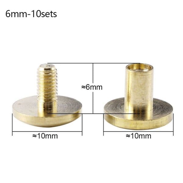 10 st bågbältesskruv läderhantverk 6MM10SETS 10SET 6mm10sets_tfrf