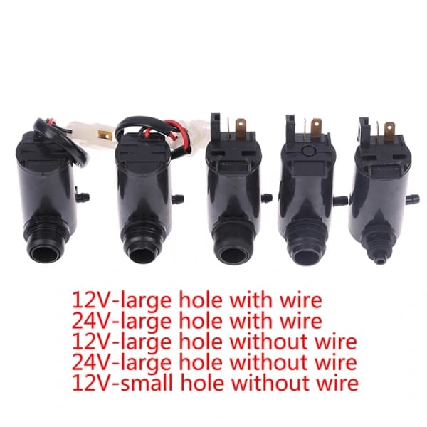 12v 24v Universal bilglas visker Vinduesvisker Spulerpumpe 12V Stort hul+kabel