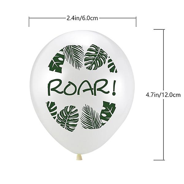 1 Sett med 32 stk Dinosaur Trykte Bursdagsballonger i Latex (grønn hvit) Grønn Hvit 12X6CM