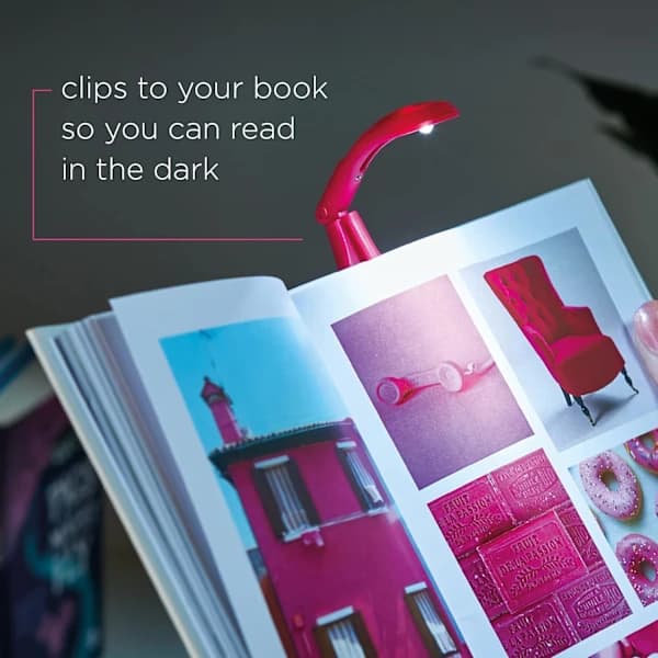HA~Really Small Book Light (Red) – Compact Reading Lights for Books in Bed – Flexible Book Light with Clip – A Great Book Light