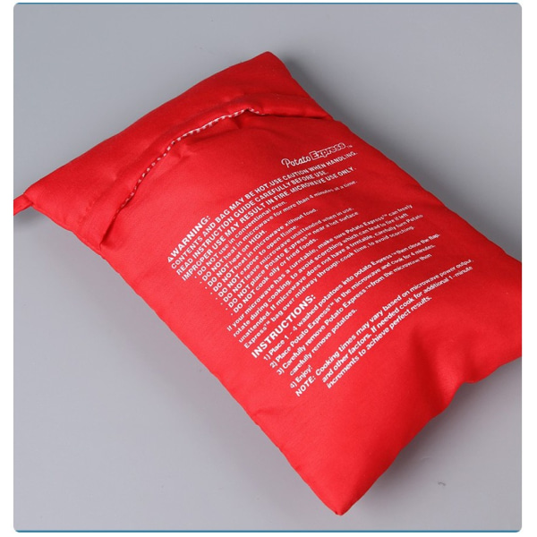 (2 pakke) Potetpose for mikrobølgeovn, mais, daggammelt brød, komfyrpose, vaskbar og gjenbrukbar, rød mikrobølgepotetpose, mikrobølgeovn