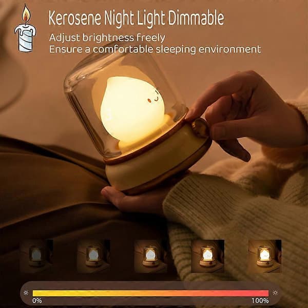 Cute Kerosene Lamp, Cozy Light, Rechargeable Night Light