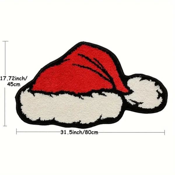 Christmas Bathroom Mat - Red & White Christmas Decoration for Bathroom | Soft, Absorbent Microfiber | Non-Slip Mat with Backing