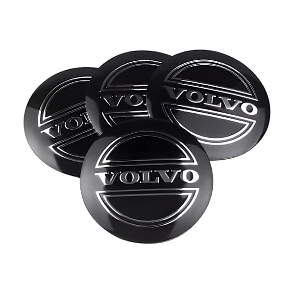 4-pak Volvo centerkapsler - hjulnavsemblem 56 mm Sort Sort Svart