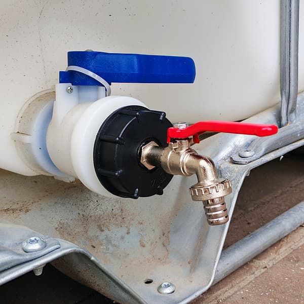 1/2x3/4 Trädgårdsarbete Zinklegering Kran iBC Ton Barrel Adapterlock Zinklegering Kran Set