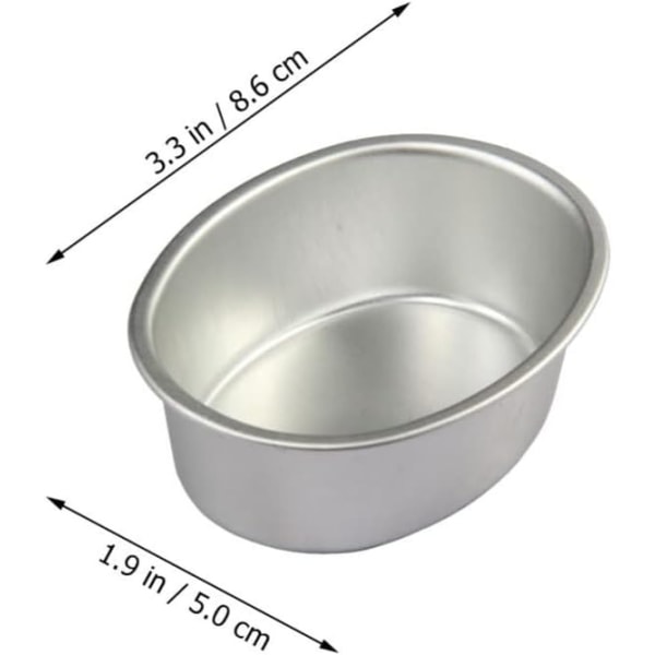 10 stk mini ovale eggformede aluminiumslegeringsmetall ostepan kakeform brødform tart holder pudding geléboks DIY bakeri