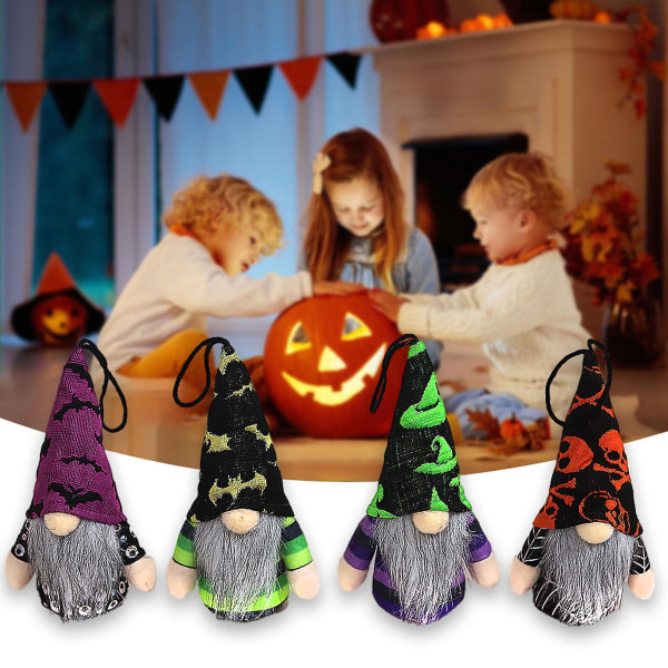 Halloween Henge-Nisse Nisse-Hengende 4stk/Set Skalle Flaggermus Hatt Dekorasjon