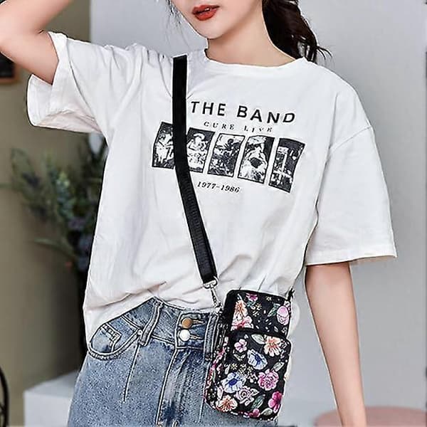 1 Multifunctional Mobile Phone Wallet with Shoulder Strap, Nylon Pattern Crossbody Bag, Mobile Phone Shoulder Bag