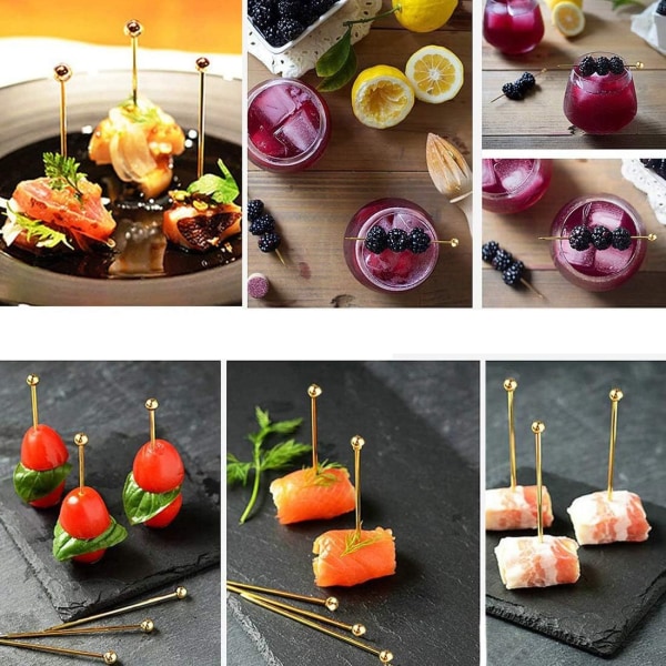 15-pack Presentset, 11 cm Rostfritt Stål Metall Bloody Mary Tillbehör, Återanvändbara Cocktailspett Bar Tandpetare för Drycker