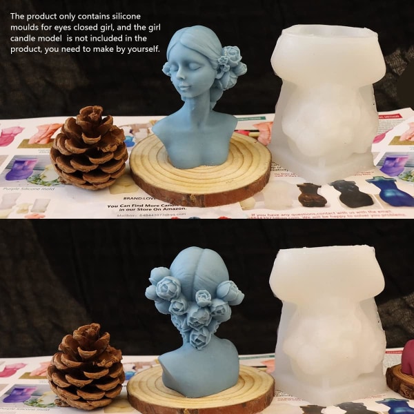 3D silikon stearinlysform 3D silikon stearinlysform for kvinne, hjemmelaget kunsthodeform