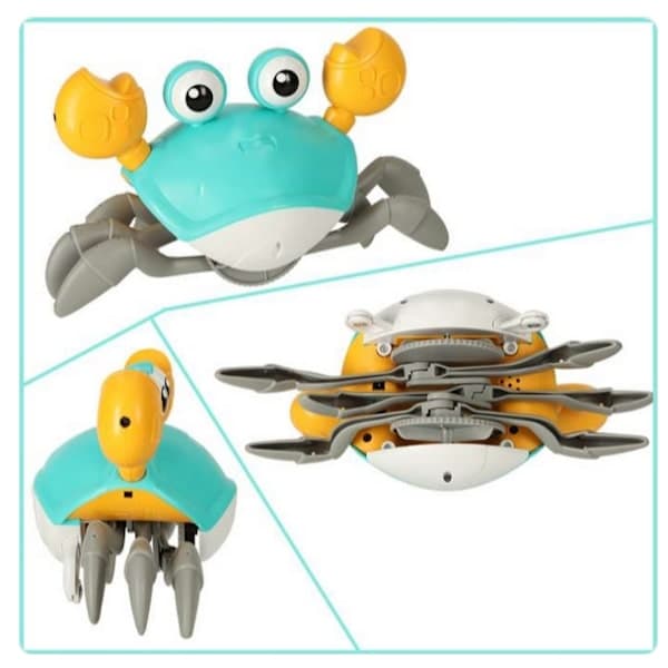 Interactive Crab Crawling Baby Crab Music Toy, Electronic Luminous Crawling Toy