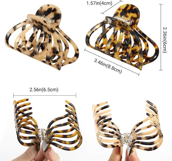 2 kpl hiusklipsiä, boheemi leopardikuvio Leopard