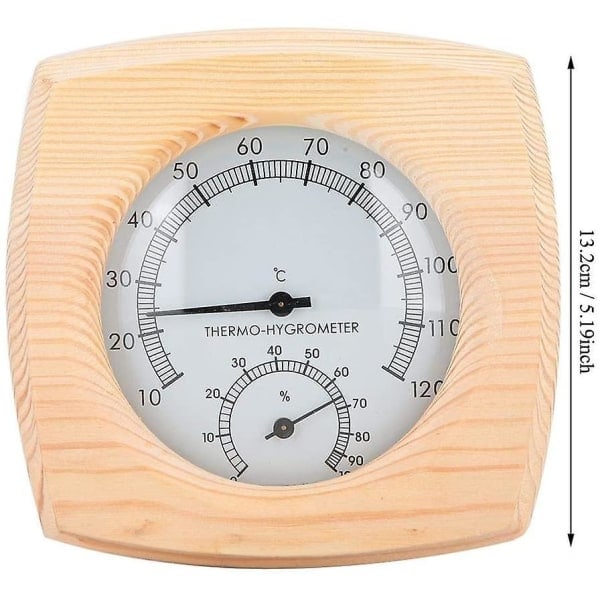 2-i-1 bastutermometer i rostfritt stål Hygrometer Termohygrometer