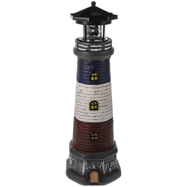 Solar Garden Lighthouse Decor Solar-power Lighthouse Statue Resin Waterproof Lighthouse For Garden Y