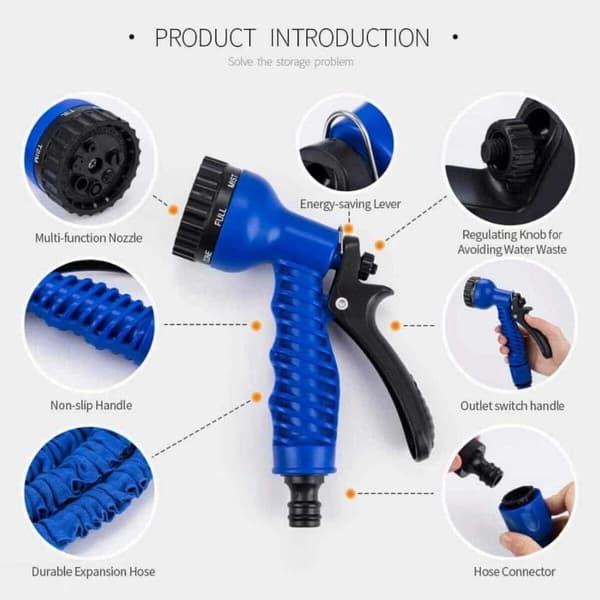 Car Wash Hose, 100ft Automatic Expanding and Contracting Hose for Watering Plants.