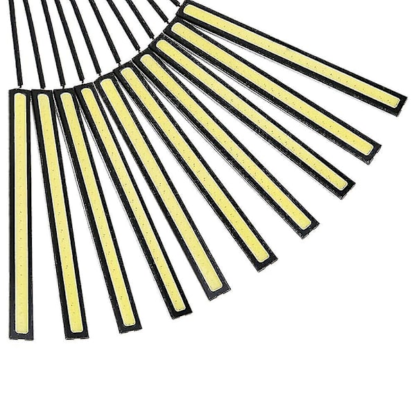 10x 12V Vanntette DRL LED Strip Lys Caravan Båt Bil COB-Hvit