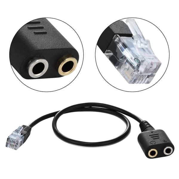 Han til 2 x 3,5 mm Hun Jack Hovedtelefoner Telefon Mikrofon Audio Splitter Adapter Kabel til Fastnettelefon