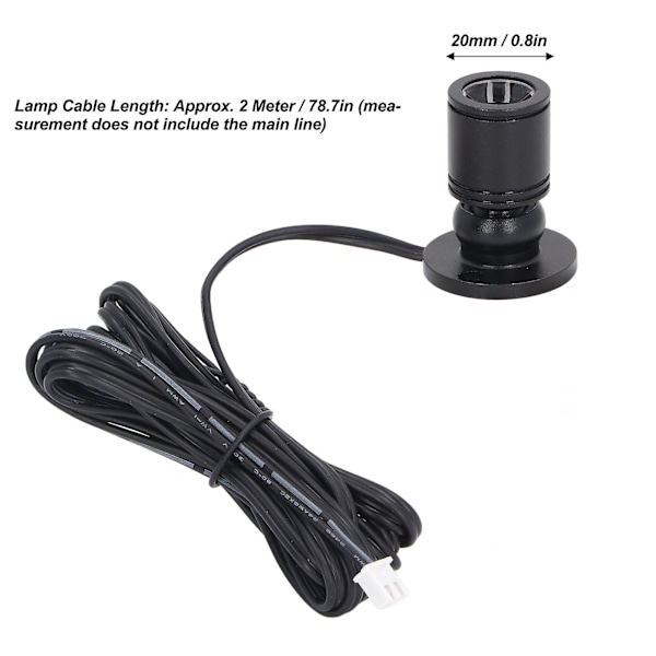 Dæmpbar Mini Spotlight 5V Mini LED Spotlight 1 til 2 Spotlights med Lysdæmper til Display Smykkeskabe Veranda [Db] Sort Black White Light