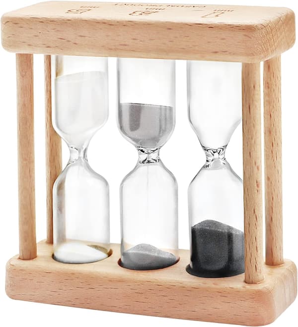 (Hvit+grå+svart) Timeglass Timer 1+3+5 Minutter Mini Tre Timeglass