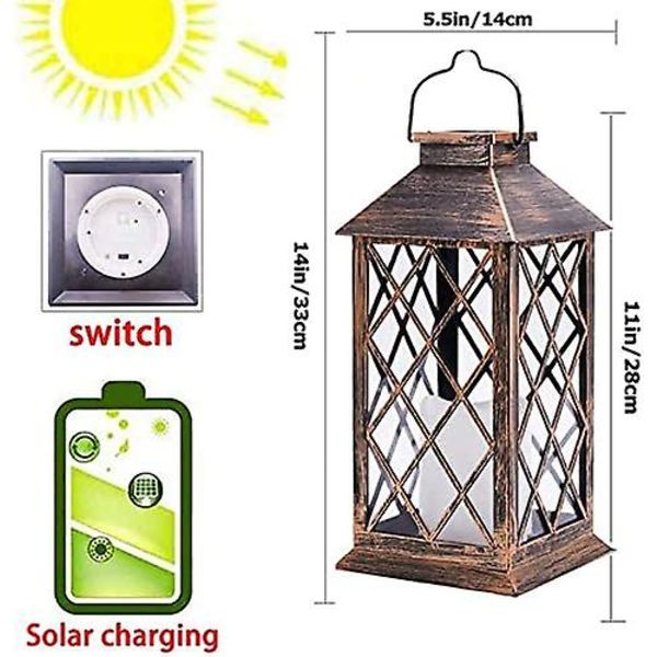 Hängande Solcellslyktor PVC Utomhus Vattentät LED Flimmerfri Låglåga Dekorativ Solcellslykta, För Patio Innergård Trädgård