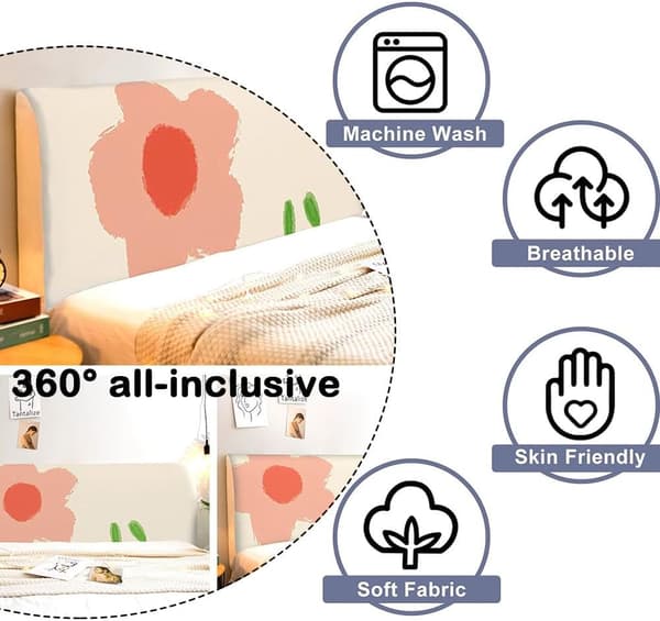 Universal Style Stretchable Headboard Cover, Dustproof Headboard Protector (160cm, Gold Foil)