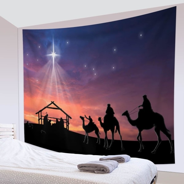 Jesu födelse Gobeläng Jul födelsevägg Gobeläng Christian