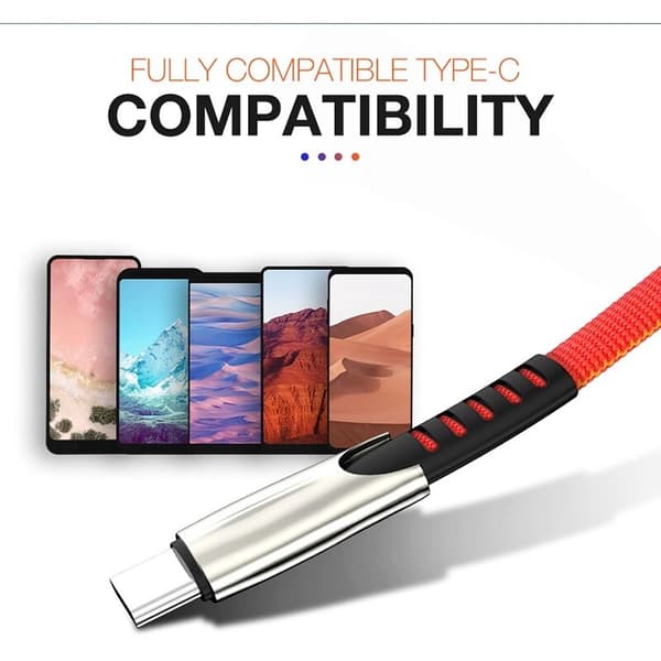 USB C -latausdatakaapeli USB Type C -kaapelille S8 S9 S10 Super Charge (sininen)