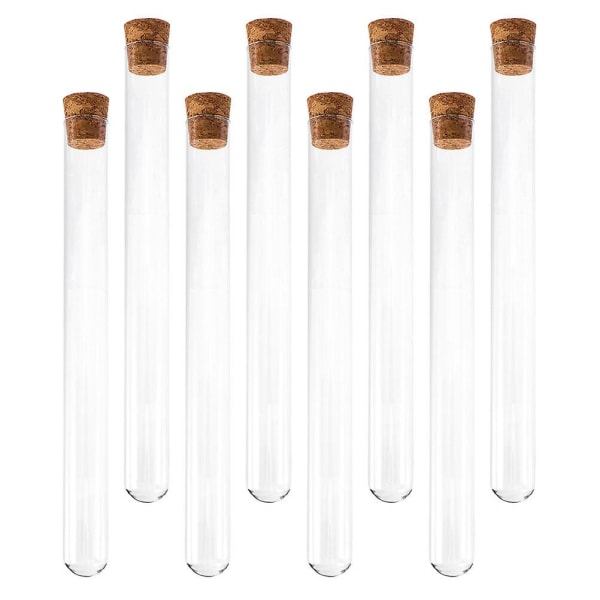 8 st Glasbehållare Vetenskapsrör Lock Mikrocentifugerör Provrör Flaska 20X2CM