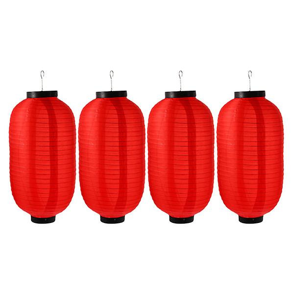 4 st LED Dekorativa Röda Festivallyktor Japanska Restauranglyktor Papperslyktor Röd 20X35CM