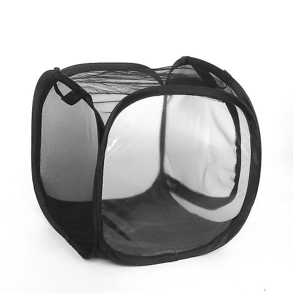 Foldable Butterfly Habitat Cage Terrarium, Insect And Butterfly Net For Breeding InsertsBlack