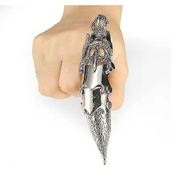 Gothic Punk menns helfinger dobbel sløyfe ring ledd panserring sølv kvinner ringer smykker, 5 stk sølv