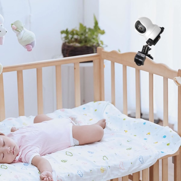 Baby kameran näytön kiinnike, 360 astetta kääntyvä, säädettävä pidike Joustava kamerateline sänkyyn lastenhuoneeseen