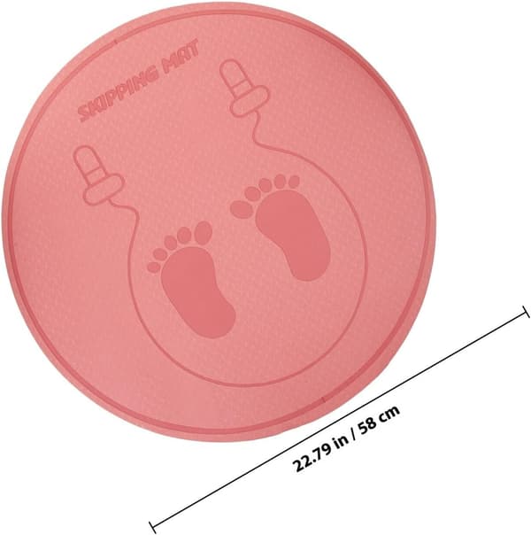 Silent Jump Rope Mat 58 cm Diameter 6 mm Thick Non-Slip Soundproof Exercise Pad