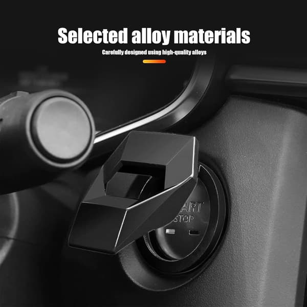 Decorative One-Touch Start Button Cover, Car Interior Tuning, Engine Protection, Car Button Switch Decorative Cover (Black)