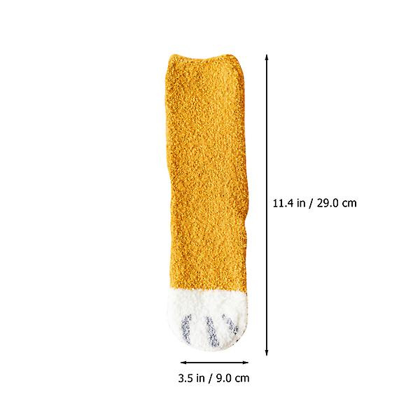 6 Par Praktiske Plys Sokker til Søvn Tegneserie Varme Strømper Bedårende Vinter Sokker Assorteret Farve 29X9CM