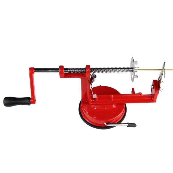 Apple Peeler, Cast Iron, Clamp Base, Suction Base, Multifunction Peeler Orange Peeler（Red）