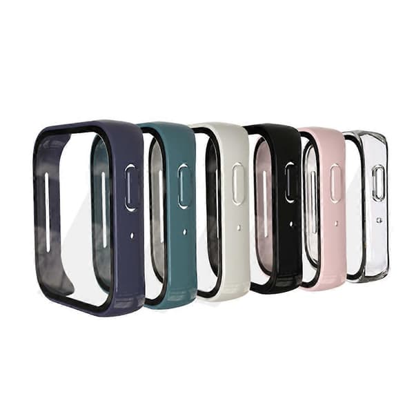 For Watch SE Hard Screen Protector-Tempered Film+Case All-inclusive Bumper-Shell Clear Clear