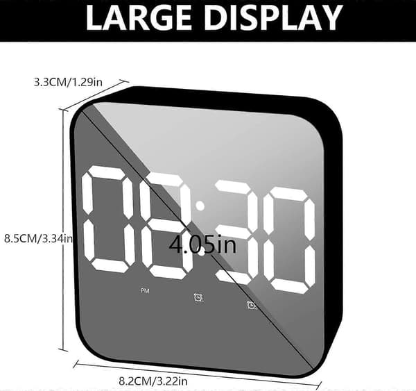 Features Large LED Temperature Display, Tick-Free USB/Battery Powered Clock, Snooze Function, 3-Level Adjustable Brightness, Voice Control