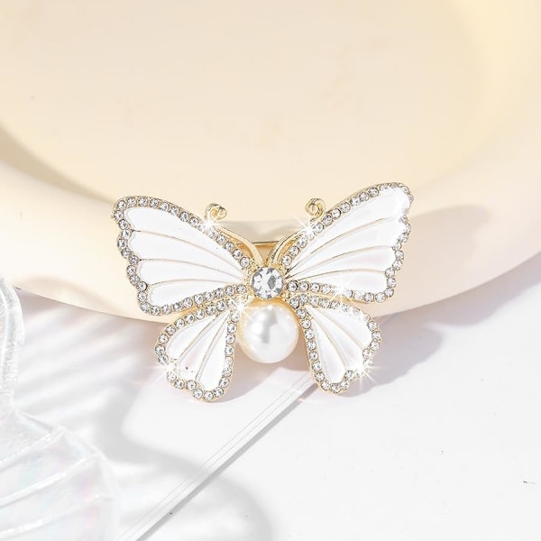 Sommerfugl Krystal Rhinestone Broche Nål til Kvinder Farverige Glitter Perlenåle Hatte Tøj Kjole Tilbehør Smykker