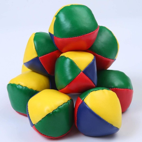Pakke med 10 jongleringsbolde begynderjongleringsbolde er holdbare og farverige til jonglering med legetøjsspil
