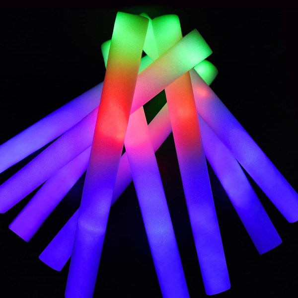 10 st 18,8 tum LED Light Up Foam Sticks Färgskiftande glöd Baton Strobe för festtillbehör, festivaler, raves, födelsedagar, barnleksak