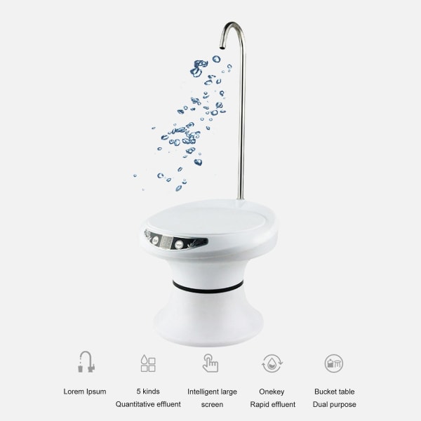 Vandflaskepumpe Husholdningsbakke Vanddispenser Elektrisk Rent Vandspand Vandpress M-ineral Vand Automatisk Vanddispenser White