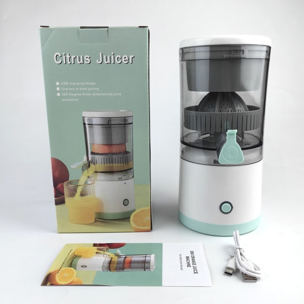 Håndfri Elektrisk Citruspresser til Appelsin, Citron, Æble, Tomat, Drue, USB-drevet, Aftagelig og Vaskbar
